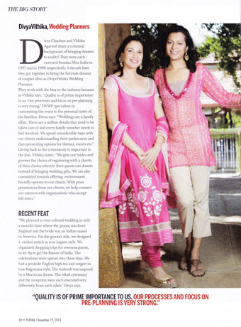 Divya and Vithika in Femina Nov 2014