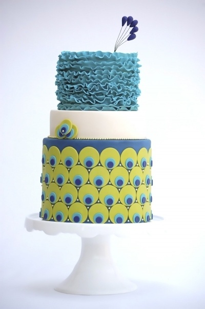 Peacock themed cake 16